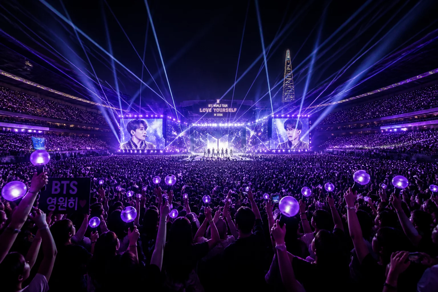 2026년 3월 서울 대규모 K-팝 콘서트 현장을 가득 채운 국내외 관람객들