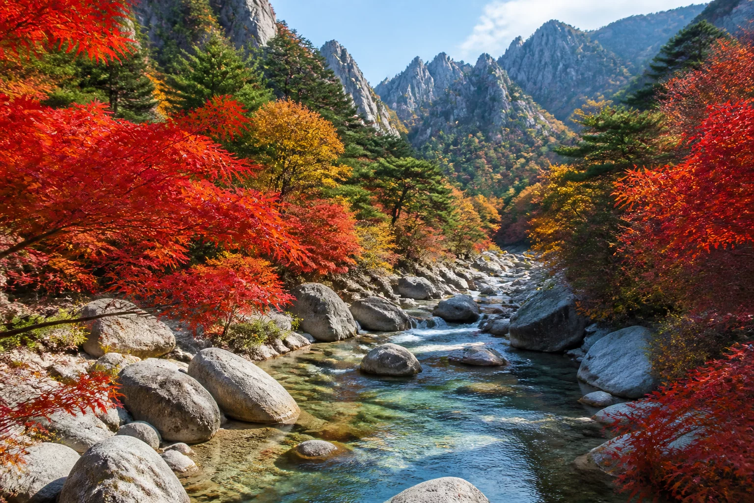 설악산 첫 단풍 개화와 북부 산간 지역의 가을 시작